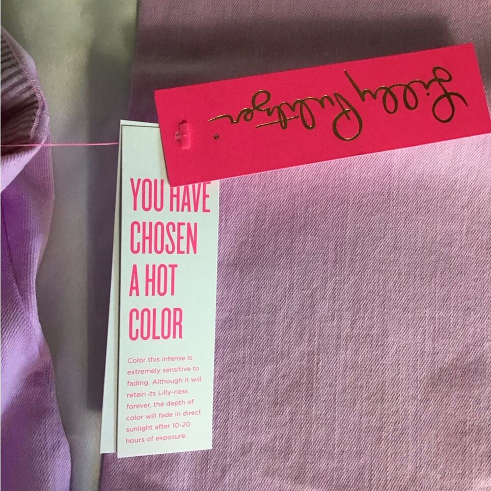 Lilly Pulitzer Women high Rise Crop Jeans Sz.8 lilac NWT Resort Wear Preppy - Picture 10 of 13